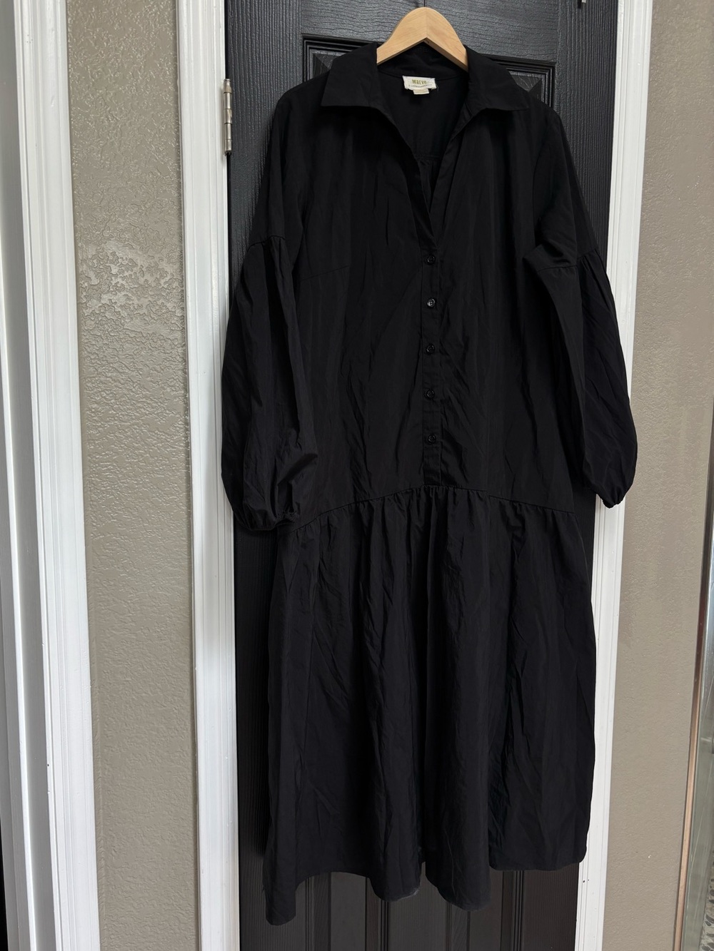 Maeve Black Long Sleeve Button Shirt Dress - Picture 6 of 13
